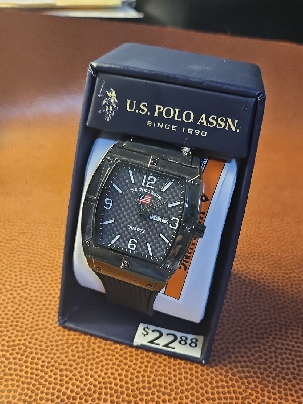 U.S. Polo Assn. Black Dial Men’s Watch with Black Strap